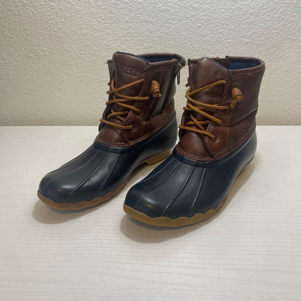 Sperry Top-Sider Size 5 Brown Duck Boots Waterproof Ankle Rain Boots